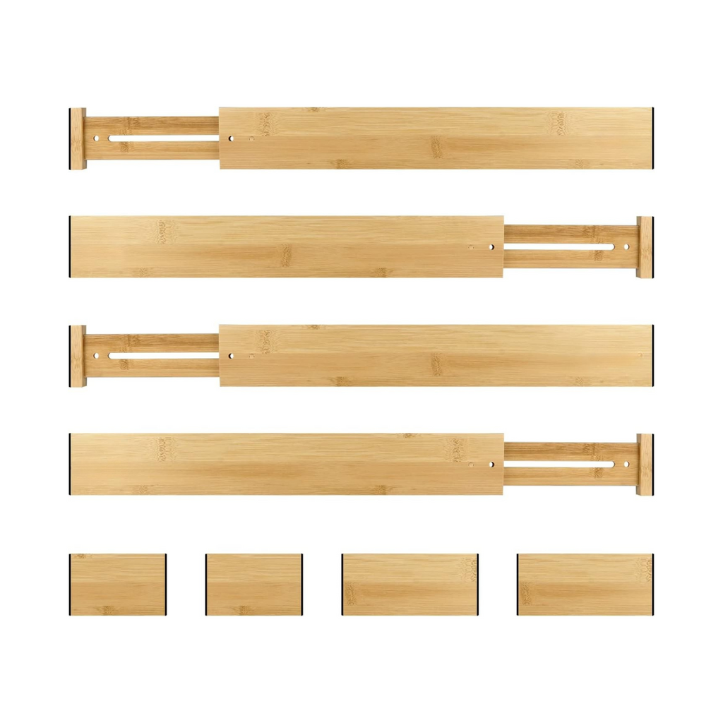 Bamboo Drawer Dividers Expandable - 4 Pack-1