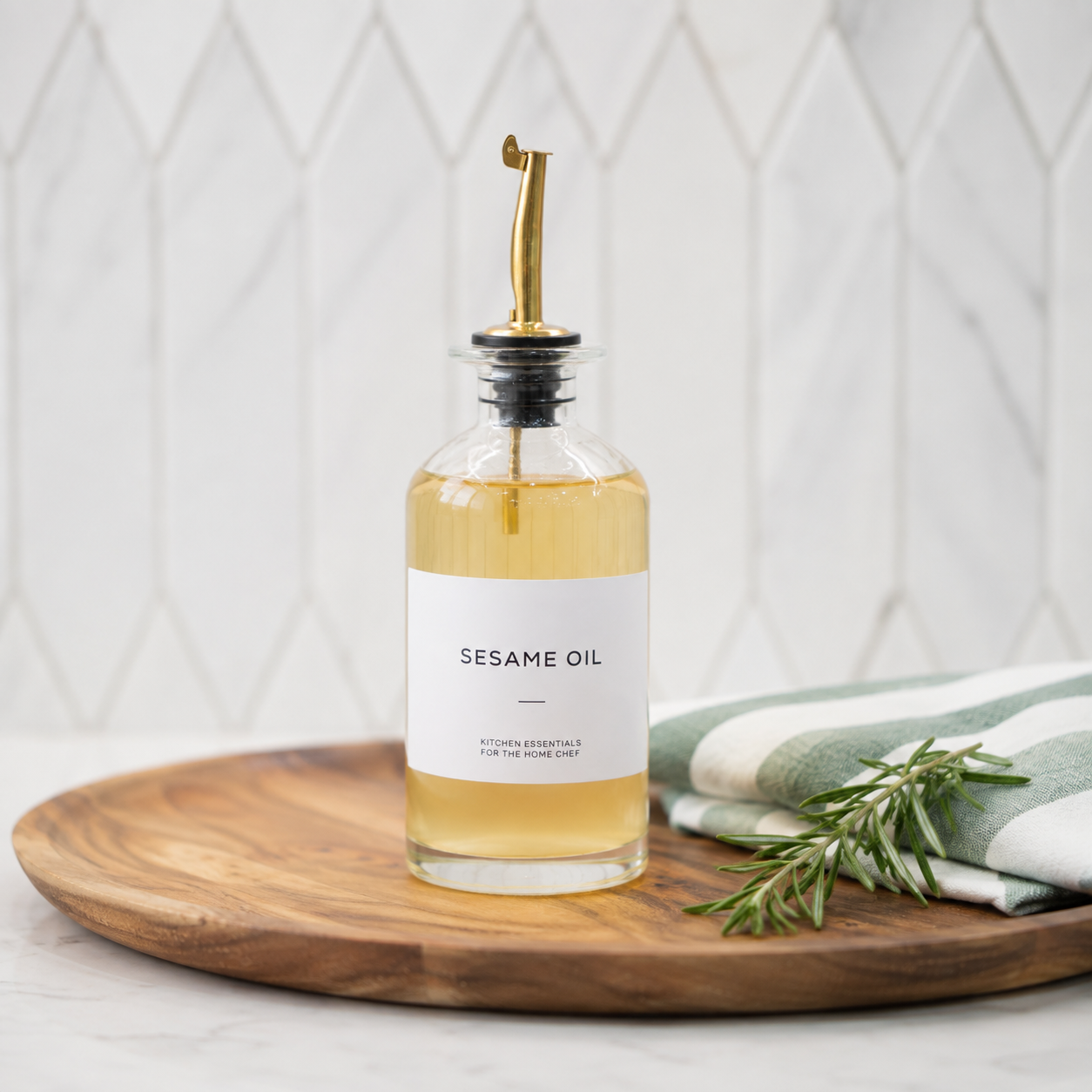 Round Glass Oil & Vinegar Bottle – 350ml
