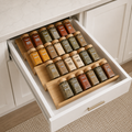 Bamboo Drawer Spice Rack – 4-Tier Organiser Set