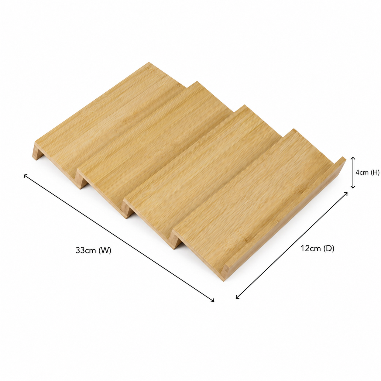 Bamboo Drawer Spice Rack – 4-Tier Organiser Set