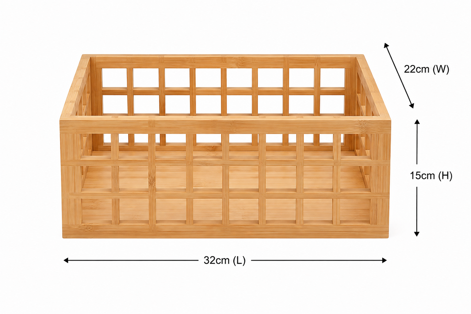 Bamboo Perforated Storage Basket – Large