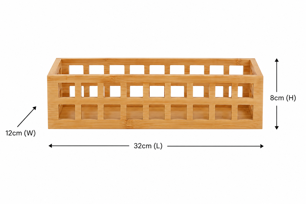 Bamboo Perforated Storage Basket – Small