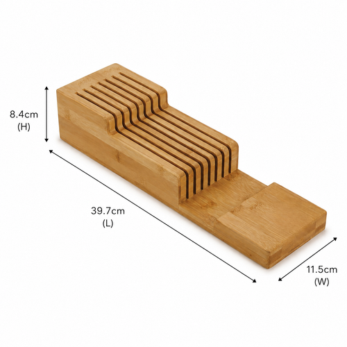 2 Tier Bamboo Knife Drawer Organiser