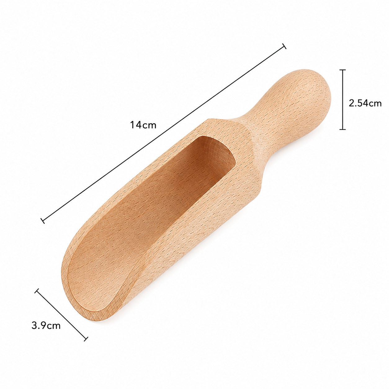 Large Wooden Scoop – Durable Beechwood Kitchen & Laundry Tool