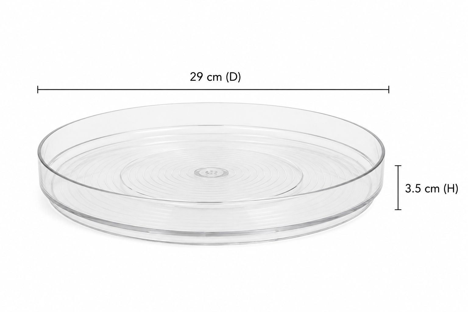 Short Round Clear Rotating Tray – Lazy Susan
