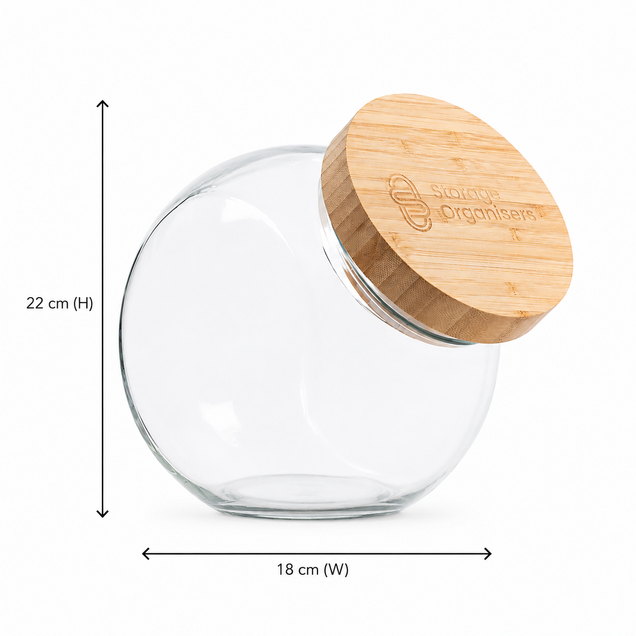 Round Tilt Glass Jar with Bamboo Lid – 4 L