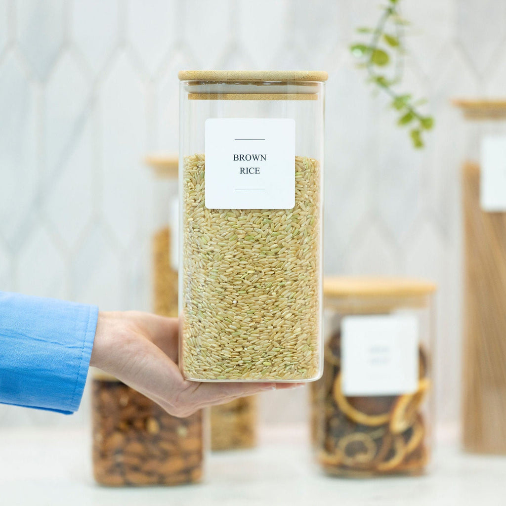 Square Glass Jar with Bamboo Lid – 1250ml-3