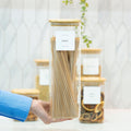 Square Glass Jar with Bamboo Lid – 2300ml-0